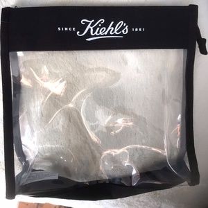 Kiehl's canvas/plastic zipper make-up pouch  NWOT